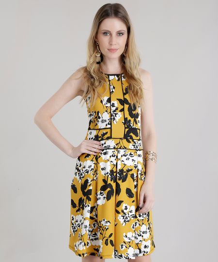 Vestido-Estampado-Floral-Amarelo-Escuro-8654198-Amarelo_Escuro_1