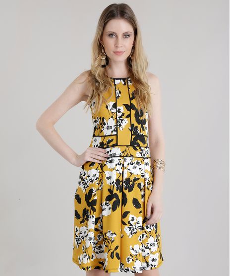 Vestido-Estampado-Floral-Amarelo-Escuro-8654198-Amarelo_Escuro_1