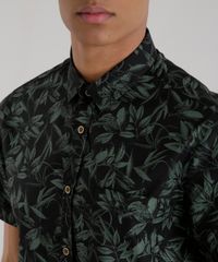 Camisa-Estampada-de-Folhagem-Preta-8394874-Preto_4