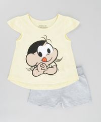 Conjunto-Magali-de-Blusa-Amarela---Short-em-Moletom-Cinza-Mescla-8565339-Cinza_Mescla_1