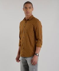 Camisa-Estampada-de-Geometrica-em-Algodao---Sustentavel-Caramelo-8448765-Caramelo_1