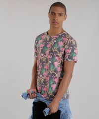 Camiseta-Estampada-de-Flamingos-Chumbo-8683198-Chumbo_1