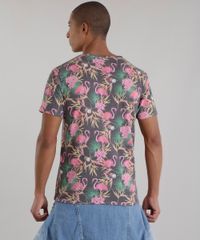 Camiseta-Estampada-de-Flamingos-Chumbo-8683198-Chumbo_2