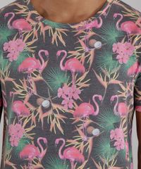 Camiseta-Estampada-de-Flamingos-Chumbo-8683198-Chumbo_4