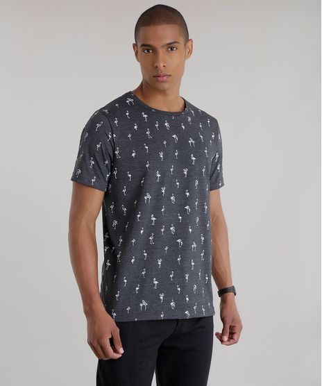Camiseta-Estampada-de-Flamingos-Cinza-Mescla-Escuro-8680416-Cinza_Mescla_Escuro_1