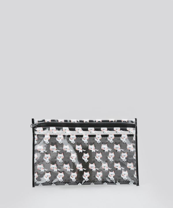 Nécessaire Estampada de Gatinhos Preta Único