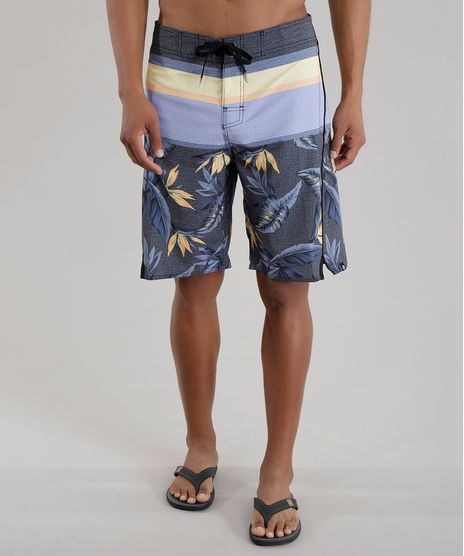 Bermuda-Estampada-de-Folhagens-Preta-8452101-Preto_1