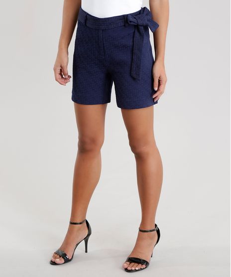 Short-em-Jacquard-com-Cinto-em-Algodao---Sustentavel-Azul-Marinho-8359651-Azul_Marinho_1