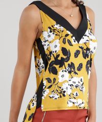 Regata-Estampada-Floral-com-Recorte-Amarelo-Escuro-8669299-Amarelo_Escuro_4
