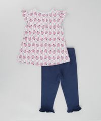 Conjunto-de-Blusa-Estampada-de-Gatinhos-Cinza-Mescla---Calca-Legging---Babador-Bandana-Azul-Marinho-8495900-Azul_Marinho_2