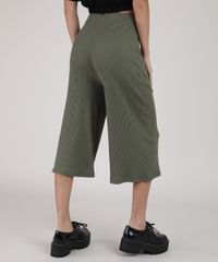 Calca-Feminina-Pantacourt-Cintura-Super-Alta-Canelada-Verde-Militar-9929658-Verde_Militar_2