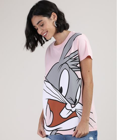 Blusa-Feminina-Ampla-Pernalonga-Manga-Curta-Decote-Redondo-Rosa-Claro-9897578-Rosa_Claro_1