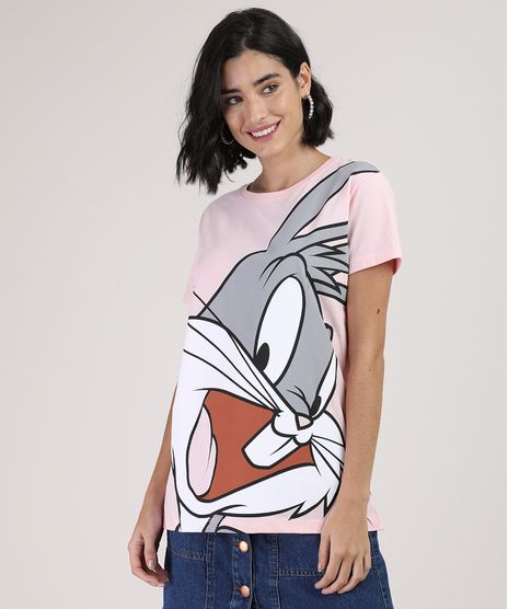 Blusa-Feminina-Ampla-Pernalonga-Manga-Curta-Decote-Redondo-Rosa-Claro-9948274-Rosa_Claro_1