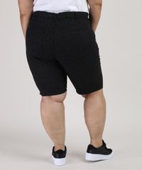 Bermuda-de-Sarja-Feminina-Plus-Size-Ciclista-Cintura-Alta-Estampada-de-Poa-Preta-9930404-Preto_2
