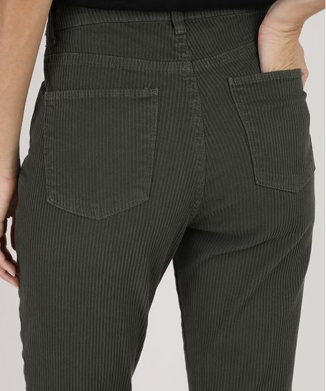 calça verde cintura alta