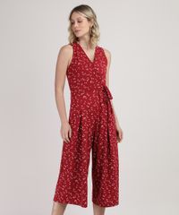 Macacao-Feminino-Pantacourt-Estampado-Floral-com-Transpasse-Sem-Manga-Vermelho-9862631-Vermelho_1