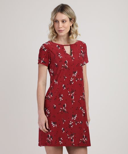 Vestido-Feminino-Curto-Estampado-Floral-com-Vazado-Manga-Curta-Vermelho-Escuro-9862197-Vermelho_Escuro_1 Vestido-Feminino-Curto-Estampado-Floral-com-Vazado-Manga-Curta-Vermelho-Escuro-9862197-Vermelho_Escuro_1