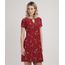Vestido-Feminino-Curto-Estampado-Floral-com-Vazado-Manga-Curta-Vermelho-Escuro-9862197-Vermelho_Escuro_1