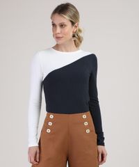 Blusa-Feminina-Canelada-com-Recorte-Bicolor-Manga-Longa-Decote-Redondo-Preta-9879259-Preto_1