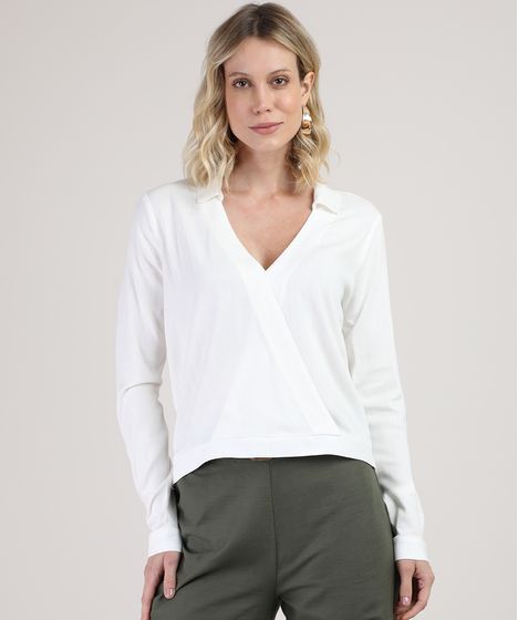 camisa feminina transpassada