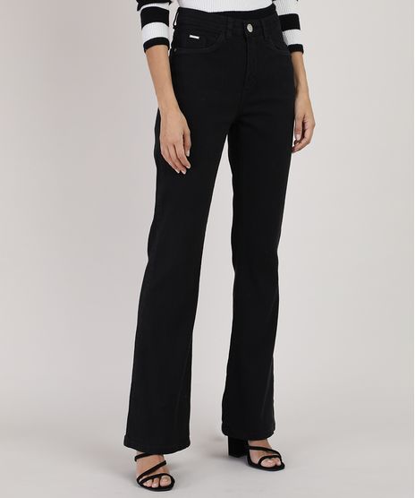 Calca-Feminina-Flare-Cintura-Alta-Canelada-Preta-9915240-Preto_1