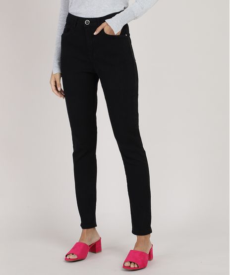 Calca-Feminina-Skinny-Cintura-Alta-Canelada-Preta-9920139-Preto_1