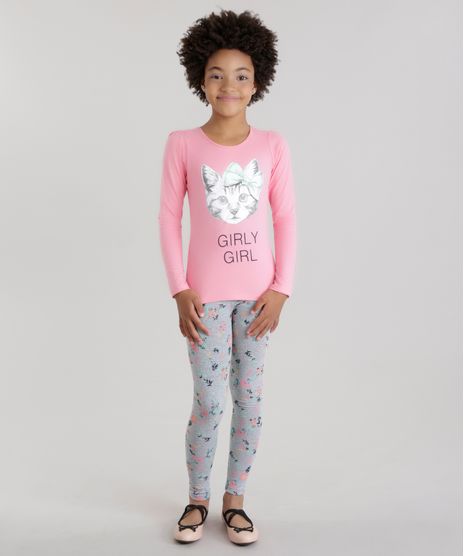 Conjunto-de-Blusa--Gatinho--Rosa---Calca-Legging-Estampada-Floral-Cinza-Mescla-8668859-Cinza_Mescla_1