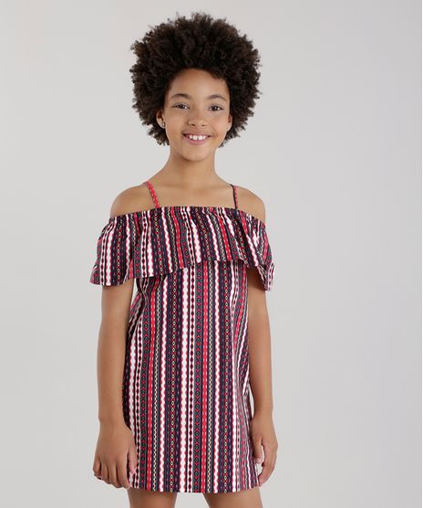 Vestido-Ombro-a-Ombro-Estampado-Etnico-em-Algodao---Sustentavel-Vinho-8578348-Vinho_1