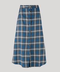 Saia-Feminina-Mindset-Midi-Estampada-Xadrez-com-Botoes-Azul-Marinho-9949409-Azul_Marinho_1
