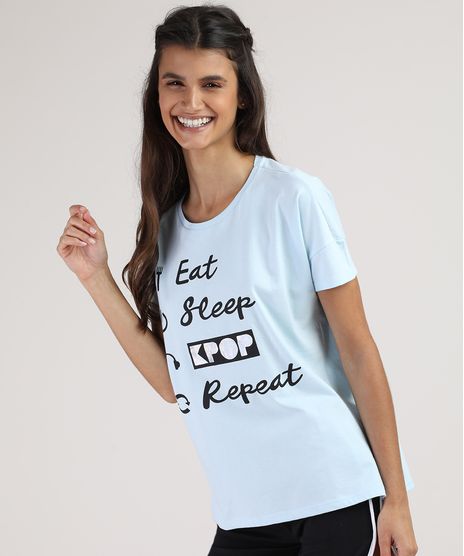 Blusa-Infantil--Eat-Sleep-Kpop-Repeat--Manga-Curta-Azul-Claro-9942979-Azul_Claro_1