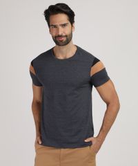 Camiseta-Masculina-com-Recortes-em-Suede-Manga-Curta-Gola-Careca-Cinza-Mescla-Escuro-9899422-Cinza_Mescla_Escuro_1