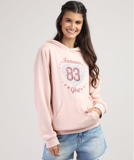 Blusao-Infantil---Famous-Girl--em-Moletom-com-Capuz-e-Bolso-Rosa-Claro-9797520-Rosa_Claro_1