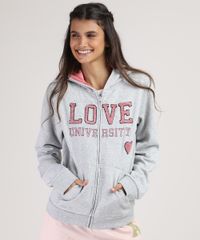 Blusao-Infantil--Love--em-Moletom-com-Capuz-e-Bolso-Cinza-Mescla-9797519-Cinza_Mescla_1