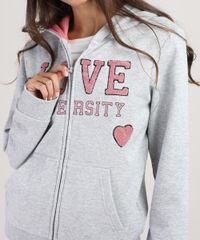 Blusao-Infantil--Love--em-Moletom-com-Capuz-e-Bolso-Cinza-Mescla-9797519-Cinza_Mescla_4