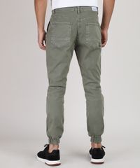 Calca-de-Sarja-Masculina-Jogger-Slim-Destroyed-Verde-Militar-9907374-Verde_Militar_4 Calca-de-Sarja-Masculina-Jogger-Slim-Destroyed-Verde-Militar-9907374-Verde_Militar_4
