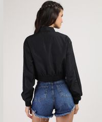 Jaqueta-Bomber-Infantil-Cropped-com-Bolsos-e-Ziper-de-Argola-Preta-9782708-Preto_2