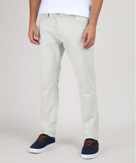 Calca-de-Sarja-Masculina-Slim-com-Bolsos-Cinza-Claro-9877233-Cinza_Claro_1