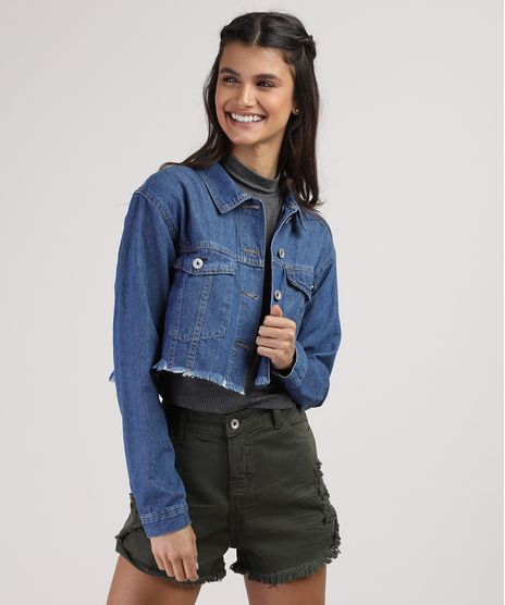 Jaqueta-Jeans-Infantil-Cropped-com-Barra-Desfiada-Azul-Escuro-9892624-Azul_Escuro_1