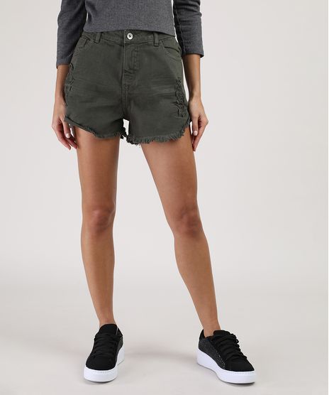 Short-de-Sarja-Infantil-Destroyed-com-Barra-Desfiada-Verde-Militar-9907066-Verde_Militar_1