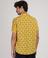 Camisa-Masculina-Tradicional-Snoopy-Manga-Curta-Mostarda-9922073-Mostarda_2