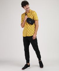 Camisa-Masculina-Tradicional-Snoopy-Manga-Curta-Mostarda-9922073-Mostarda_3