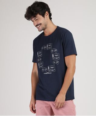 Camiseta-Masculina-Mega-Drive-Sega-Manga-Curta-Gola-Careca-Azul-Marinho-9863934-Azul_Marinho_1