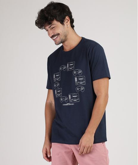 Camiseta-Masculina-Mega-Drive-Sega-Manga-Curta-Gola-Careca-Azul-Marinho-9863934-Azul_Marinho_1