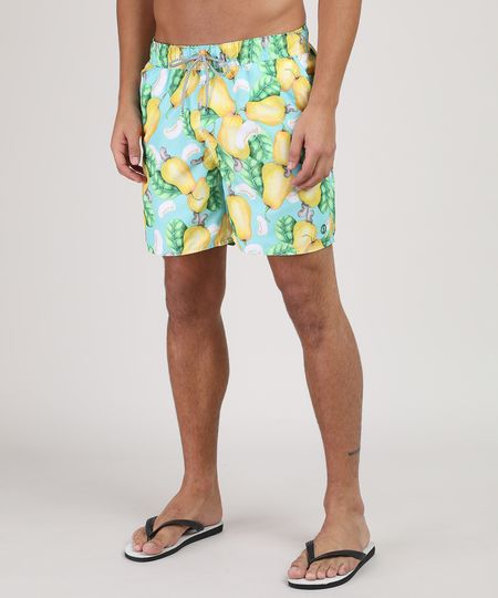 Short-Masculino-Estampado-de-Caju-com-Bolsos-Verde-Agua-9662314-Verde_Agua_1