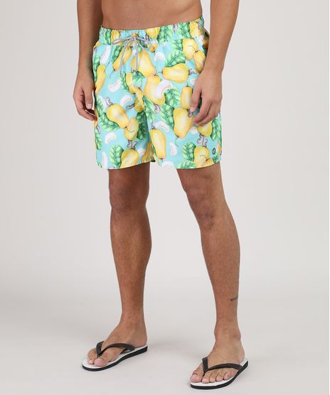 Short-Masculino-Estampado-de-Caju-com-Bolsos-Verde-Agua-9662314-Verde_Agua_1