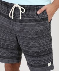 Bermuda-de-Sarja-Masculina-Relaxed-Estampada-Etnica-com-Cordao-Chumbo-9867157-Chumbo_2