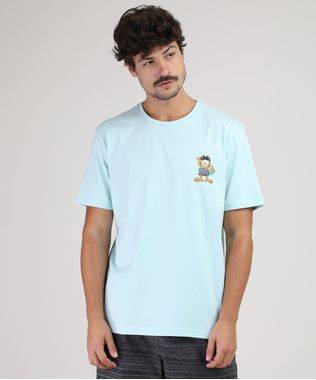 Camiseta-Masculina-Garfield-na-Praia-Manga-Curta-Gola-Careca-Azul-Claro-9870714-Azul_Claro_1