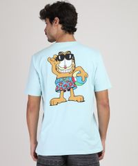 Camiseta-Masculina-Garfield-na-Praia-Manga-Curta-Gola-Careca-Azul-Claro-9870714-Azul_Claro_2