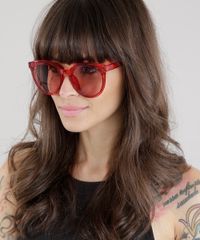 Oculos-de-Sol-Redondo-Feminino-Oneself-Vermelho-8732575-Vermelho_2