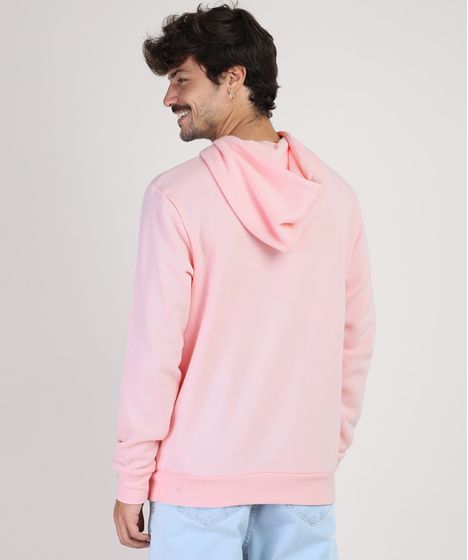 casaco moletom masculino rosa